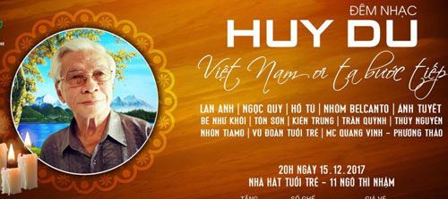 Đêm nhạc tưởng nhớ nhạc sĩ Huy Du