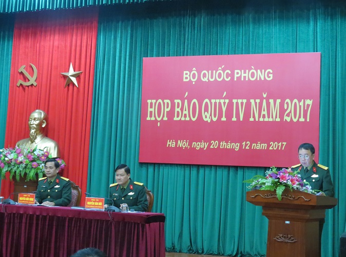 Bộ Quốc phòng họp báo quý IV năm 2017