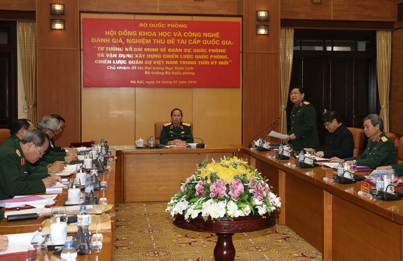 Nghiệm thu đề tài cấp Quốc gia chủ đề tư tưởng Hồ Chí Minh về quân sự, quốc phòng Việt Nam