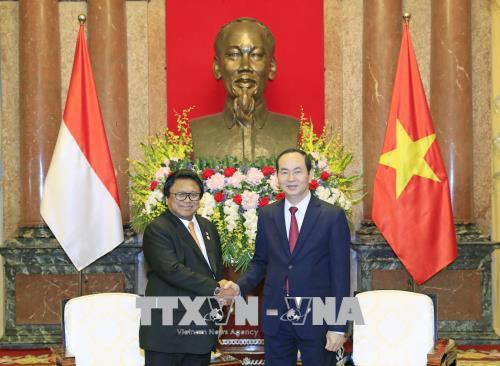 Chủ tịch nước Trần Đại Quang tiếp Chủ tịch Thượng viện Indonesia
