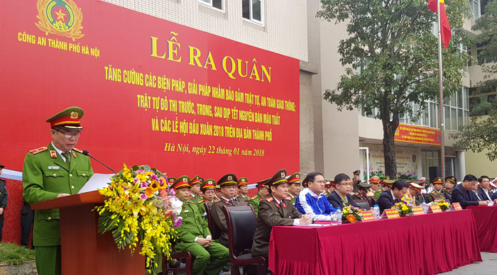 Hà Nội ra quân bảo đảm an ninh trật tự, an toàn giao thông dịp Tết Nguyên đán