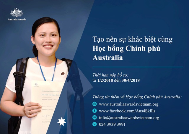 Cơ hội nhận Học bổng Chính phủ Australia 2018