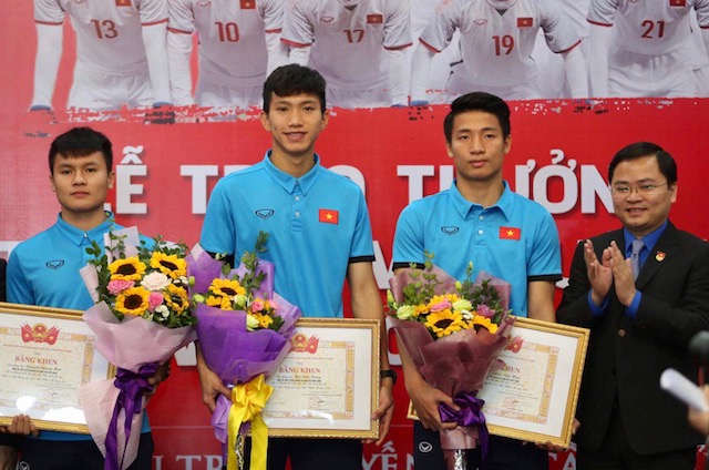 Quỹ Hỗ trợ Tài năng trẻ tặng thưởng cho đội tuyển U23 Việt Nam