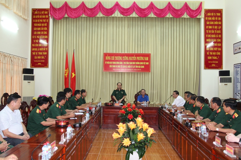 Thượng tướng Nguyễn Phương Nam đến thăm và chúc Tết tại Hậu Giang ​