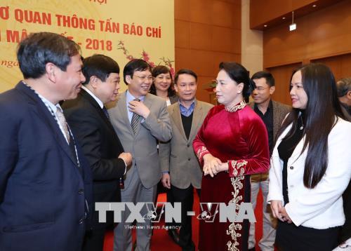 Chủ tịch Quốc hội gặp mặt lãnh đạo, phóng viên các cơ quan thông tấn báo chí nhân dịp Xuân Mậu Tuất 2018