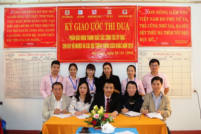 Bố Trạch, Quảng Bình NHCSXH huyện Ký giao ước thi đua với các tổ chức chính trị - xã hội trên địa bàn