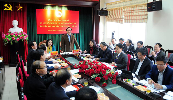 Bí thư Thành ủy Hà Nội Hoàng Trung Hải Công tác dân vận phải nâng lên một tầm cao mới