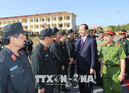 Chủ tịch nước thăm, chúc Tết các lực lượng vũ trang tại tỉnh Gia Lai