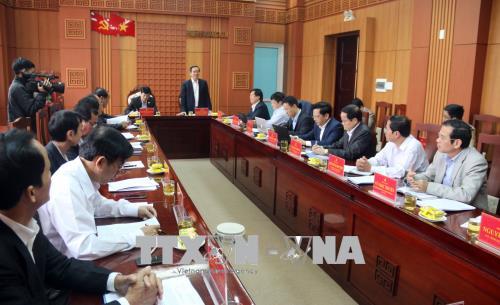 Đồng chí Nguyễn Văn Bình làm việc với Ban Thường vụ Tỉnh ủy Quảng Nam