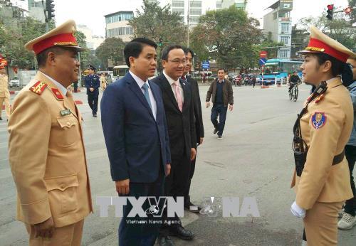 Hà Nội Ra quân bảo đảm trật tự an toàn giao thông đầu năm 2018