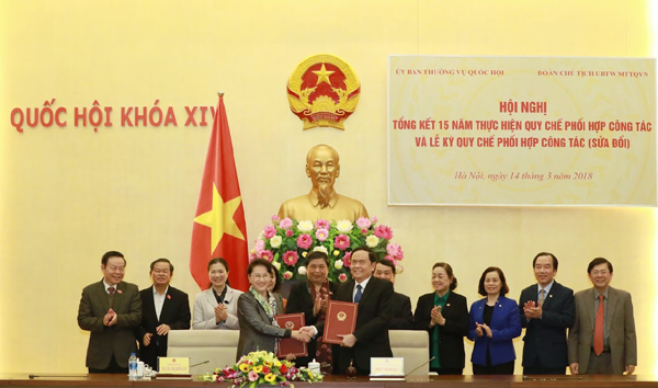 Nâng cao hiệu quả phối hợp giữa Ủy ban Thường vụ Quốc hội và Mặt trận Tổ quốc Việt Nam