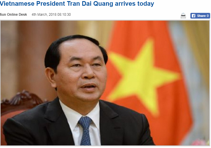 Báo chí Bangladesh đánh giá cao chuyến thăm của Chủ tịch nước Trần Đại Quang