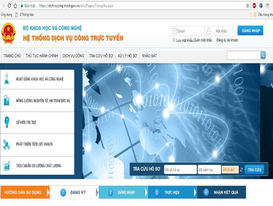 Năm 2018, 70 dịch vụ công của Bộ Khoa học và Công nghệ được cung cấp trực tuyến mức 3