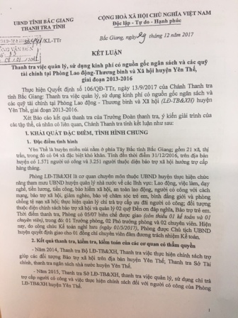 Yên Thế Bắc Giang  Hậu thanh tra đã được xử lý xong