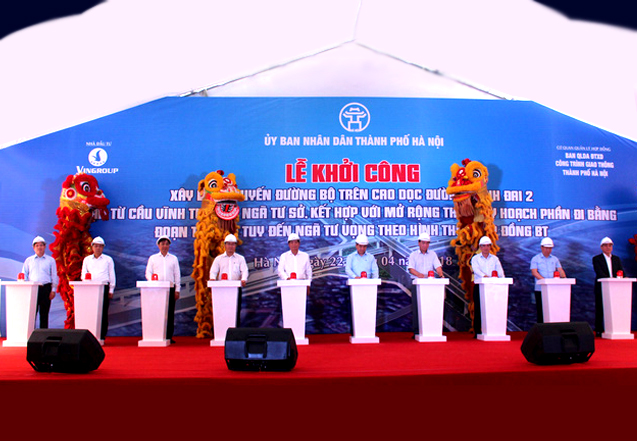 Hà Nội khởi công đường trên cao đoạn từ cầu Vĩnh Tuy tới Ngã Tư Sở