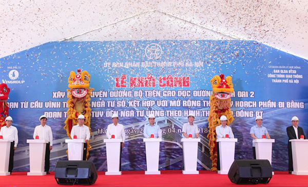 Hà Nội khởi công đường trên cao nối cầu Vĩnh Tuy và Ngã Tư Sở