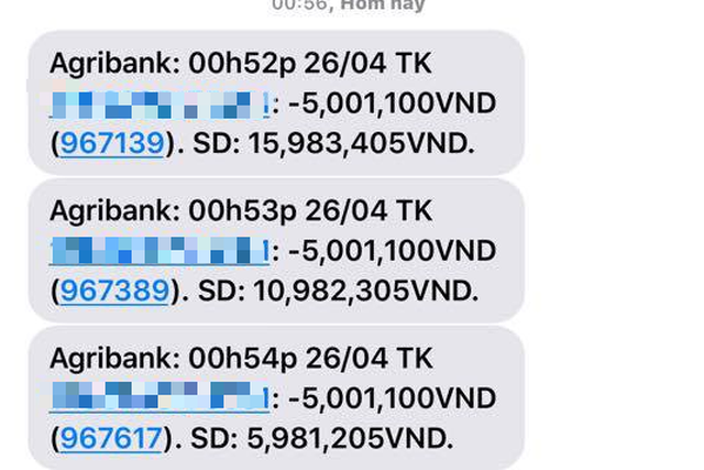 Agribank thông tin về việc các tài khoản thẻ bị hack và rút trộm tiền