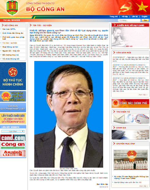 Khởi tố, bắt tạm giam bị can Phan Văn Vĩnh về tội “Lợi dụng chức vụ, quyền hạn trong khi thi hành công vụ”
