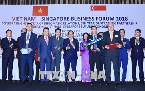 Thủ tướng Nguyễn Xuân Phúc dự Diễn đàn Kinh doanh Việt Nam - Singapore