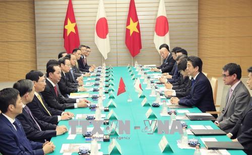 Chủ tịch nước Trần Đại Quang hội đàm với Thủ tướng Nhật Bản Shinzo Abe