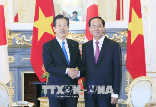 Chủ tịch nước Trần Đại Quang tiếp Chủ tịch Đảng Công Minh của Nhật Bản
