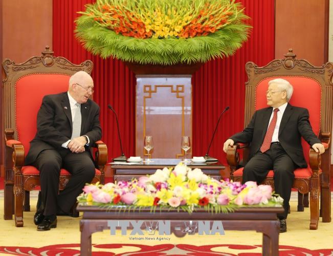 Tổng Bí thư Nguyễn Phú Trọng tiếp Toàn quyền Ô-xtrây-li-a