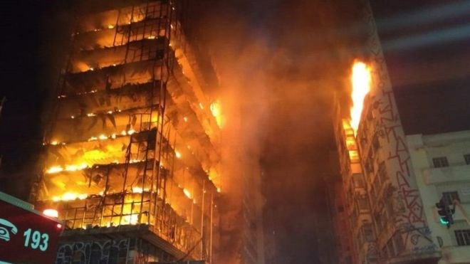 Brazil Sập nhà 26 tầng ở trung tâm Sao Paulo do hỏa hoạn
