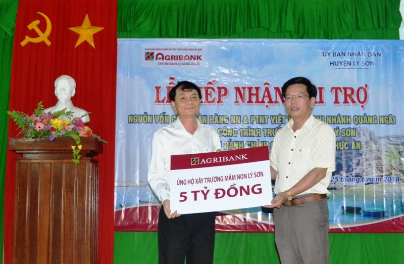 Agribank hỗ trợ huyện đảo Lý Sơn xây trường mầm non đạt chuẩn quốc gia ​