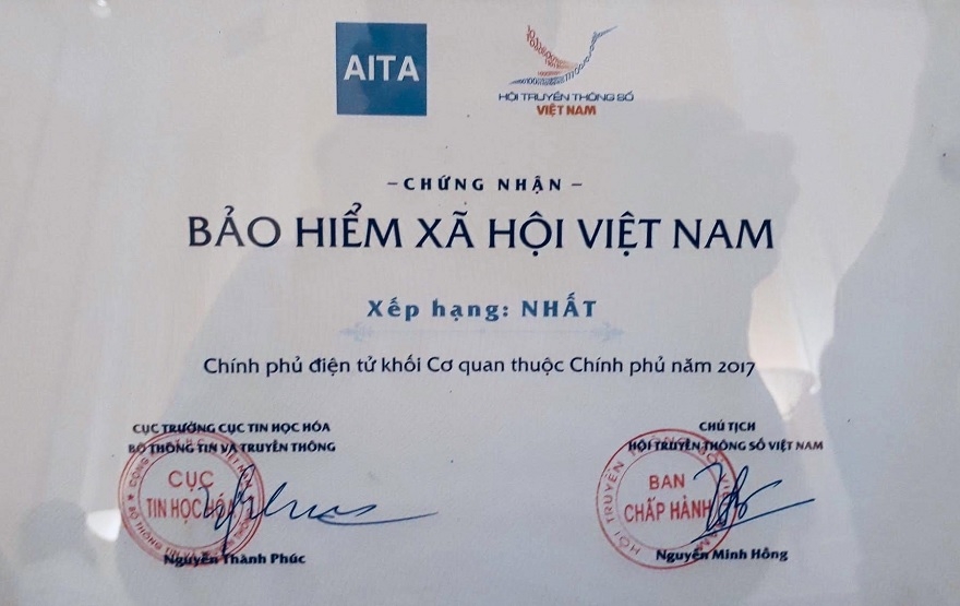Bảo hiểm xã hội Việt Nam đứng đầu chỉ số xếp hạng ứng dụng công nghệ thông tin và xây dựng Chính phủ điện tử