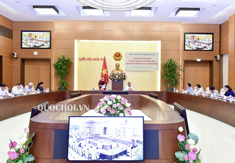Đoàn kiểm tra của Bộ Chính trị làm việc với Đảng đoàn Quốc hội