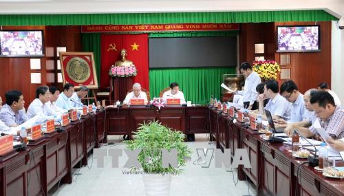 Trưởng ban Nội chính Trung ương Phan Đình Trạc làm việc tại Sóc Trăng