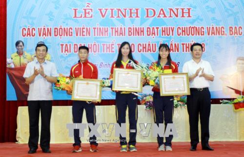 Thái Bình vinh danh các vận động viên thành tích cao