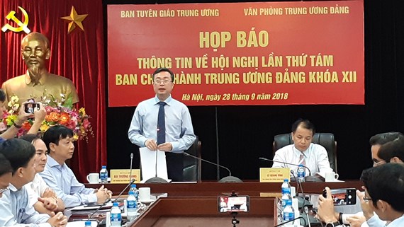 Hội nghị Trung ương 8 khóa XII diễn ra từ ngày 2 đến 6 10