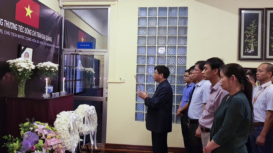 Tổ chức trang trọng lễ viếng Chủ tịch nước Trần Đại Quang tại Mozambique