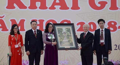Tổng Bí thư Nguyễn Phú Trọng dự lễ khai giảng năm học mới tại Học viện Nông nghiệp Việt Nam