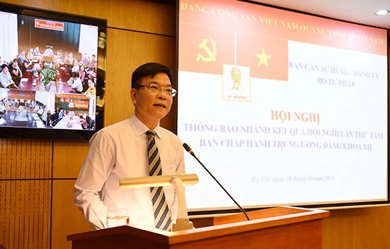 Bộ Tư pháp thông báo nhanh kết quả Hội nghị Trung ương 8 khóa XII