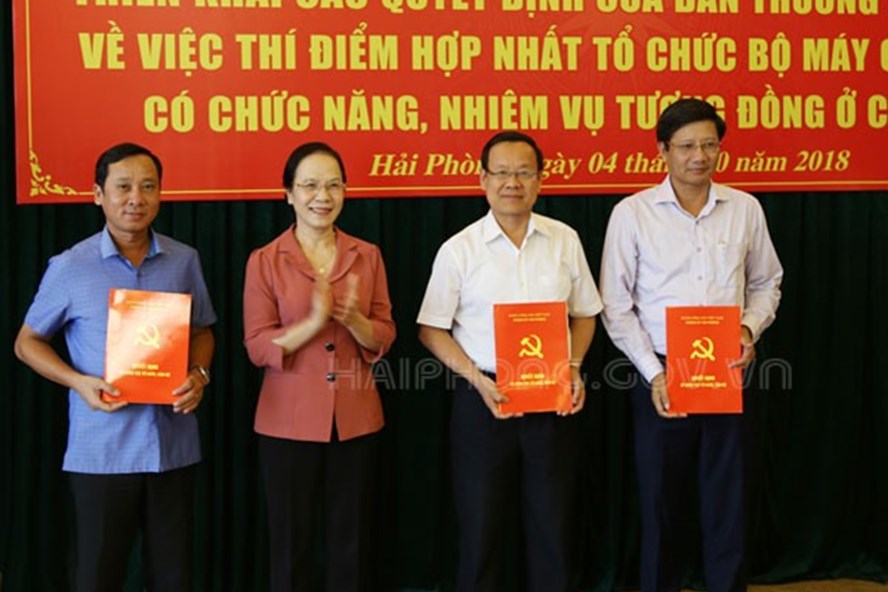 Hải Phòng Thí điểm hợp nhất các cơ quan có nhiệm vụ tương đồng ở cấp quận, huyện