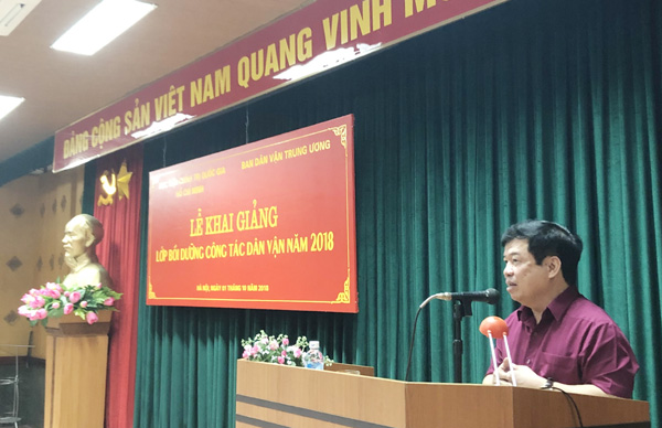 Khai giảng Lớp bồi dưỡng công tác dân vận năm 2018