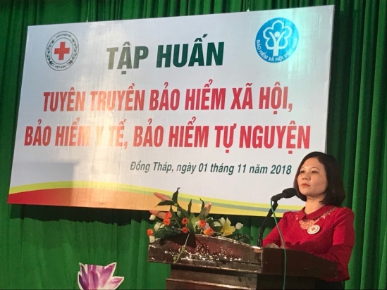 Tuyên truyền chính sách bảo hiểm cho các hội viên Hội Chữ Thập đỏ Đồng Tháp