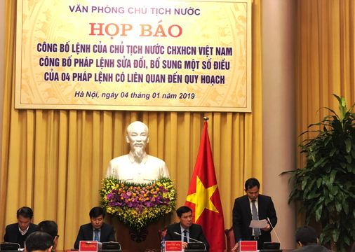 Công bố Pháp lệnh sửa đổi, bổ sung một số điều của 4 pháp lệnh có liên quan đến quy hoạch