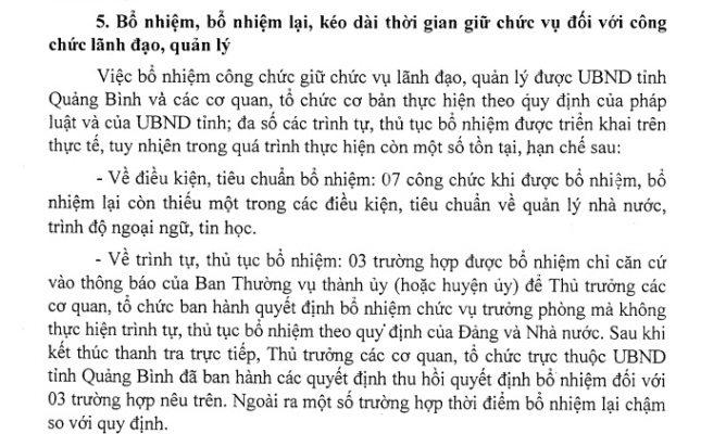 Nhiều sai phạm trong tuyển dụng, bổ nhiệm công chức tại Quảng Bình