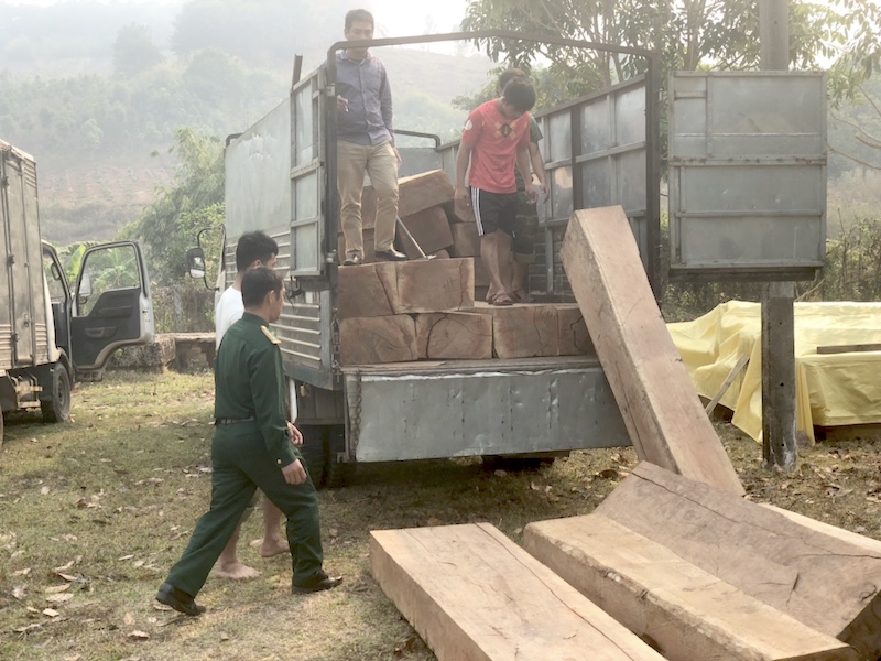 Phát hiện 2 xe vận chuyển gỗ không có giấy tờ hợp lệ
