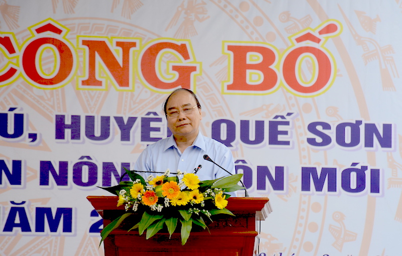 Thủ tướng Nguyễn Xuân Phúc dự lễ công bố xã Quế Phú đạt chuẩn nông thôn mới