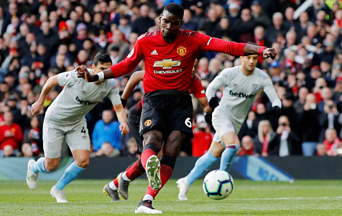 Pogba giúp M U nhọc nhằn vượt ải West Ham