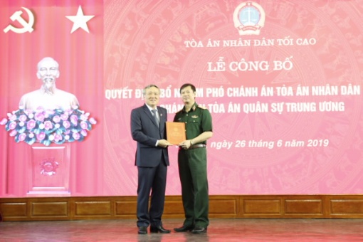 Trao Quyết định bổ nhiệm Phó Chánh án Tòa án nhân dân tối cao, Chánh án Tòa án Quân sự Trung ương