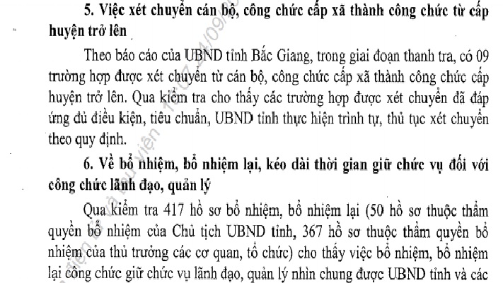 Bắc Giang 51 phòng chuyên môn có số lượng cấp phó vượt quy định