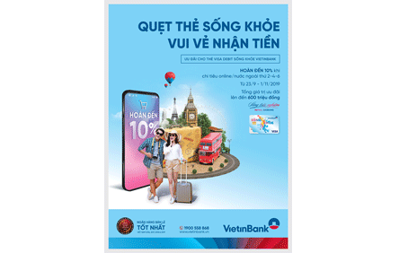 Hoàn đến 500 000 VND khi chi tiêu bằng thẻ Visa debit Sống khỏe