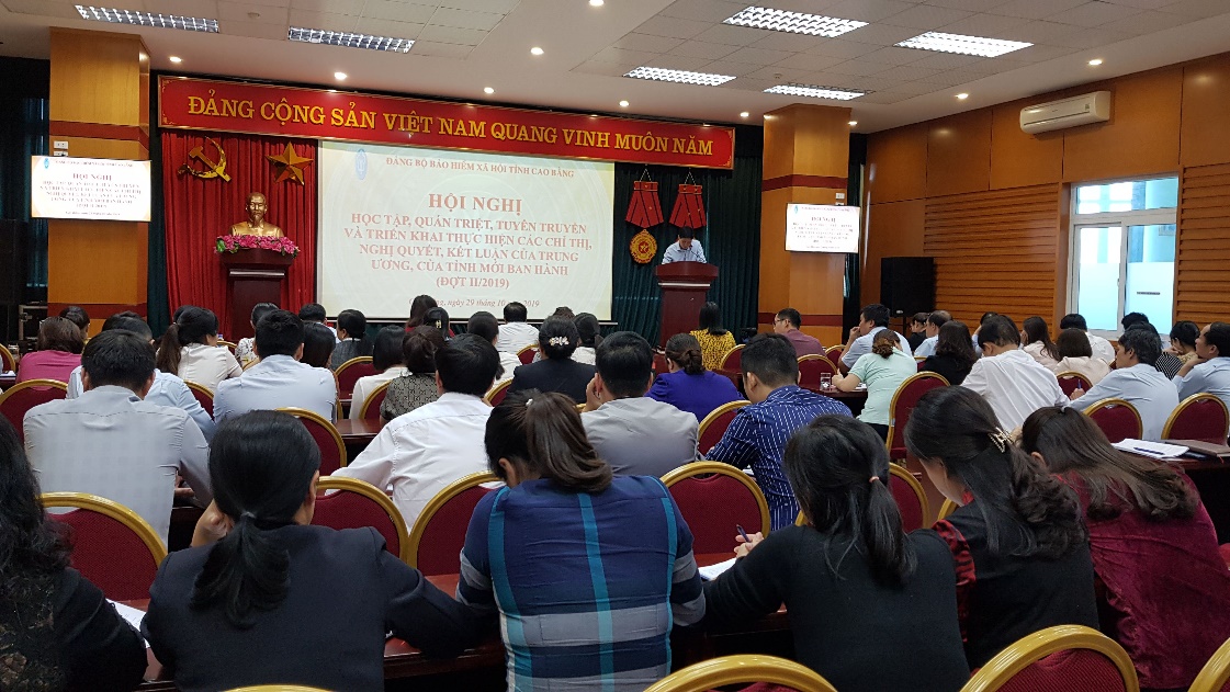 BHXH tỉnh Cao Bằng Học tập, quán triệt, và triển khai Chỉ thị, Nghị quyết, Kết luận của Trung ương