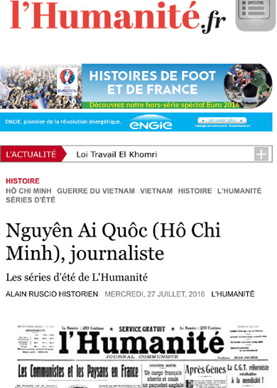 Journalist Nguyen Ai Quoc Ho Chi Minh through French historian’s eyes