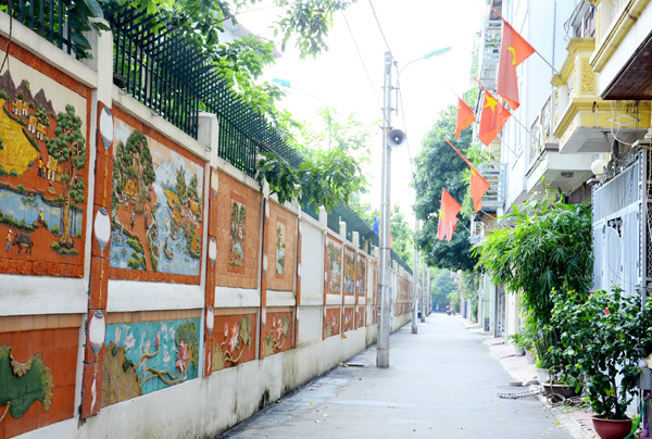 Specific “ceramic road” in inhabitant area in Hanoi